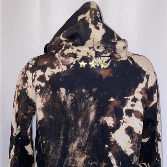 *REVERSE DYED HOODIE W/FAUX FUR HOOD - Picture 4 of 5
